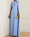 Fake two-piece shawl plain long dress