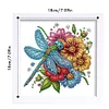 5D DIY Partial Special Shaped Drill Diamond Painting Kit Dragonfly Decor With Frame Kit 18x18cm