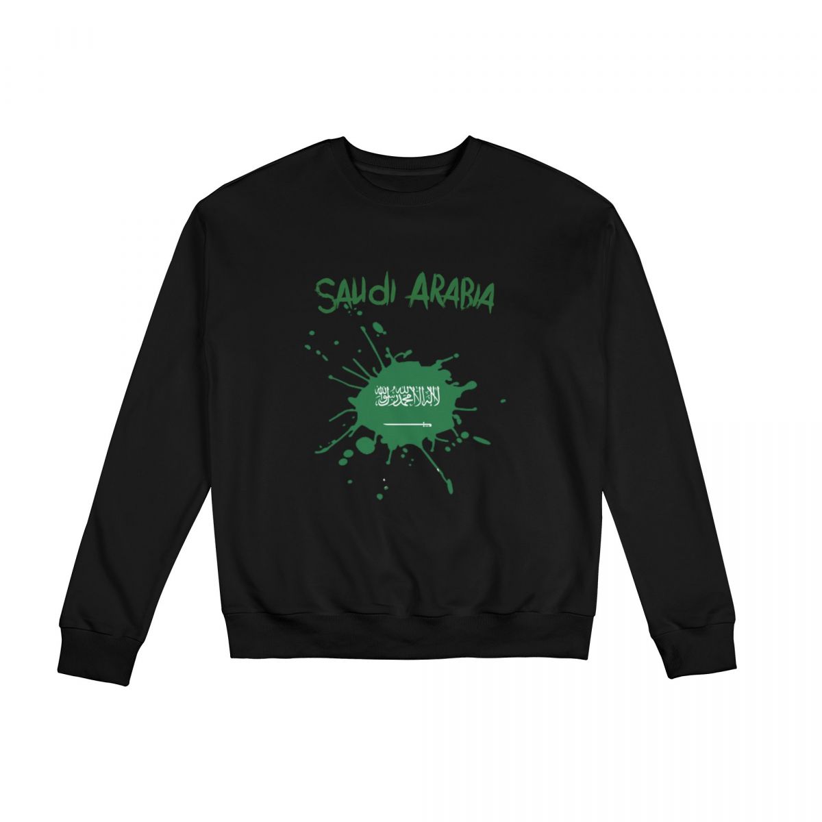Saudi Arabia Ink Spatter Long Sleeve Sweatshirt