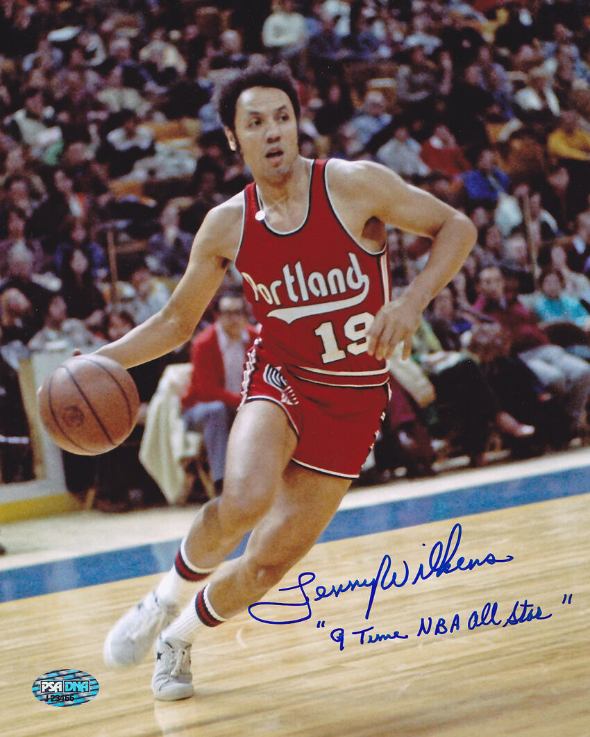 Lenny Wilkens SIGNED 8x10 Photo Poster painting + 9 x All Star Trailblazers PSA/DNA AUTOGRAPHED