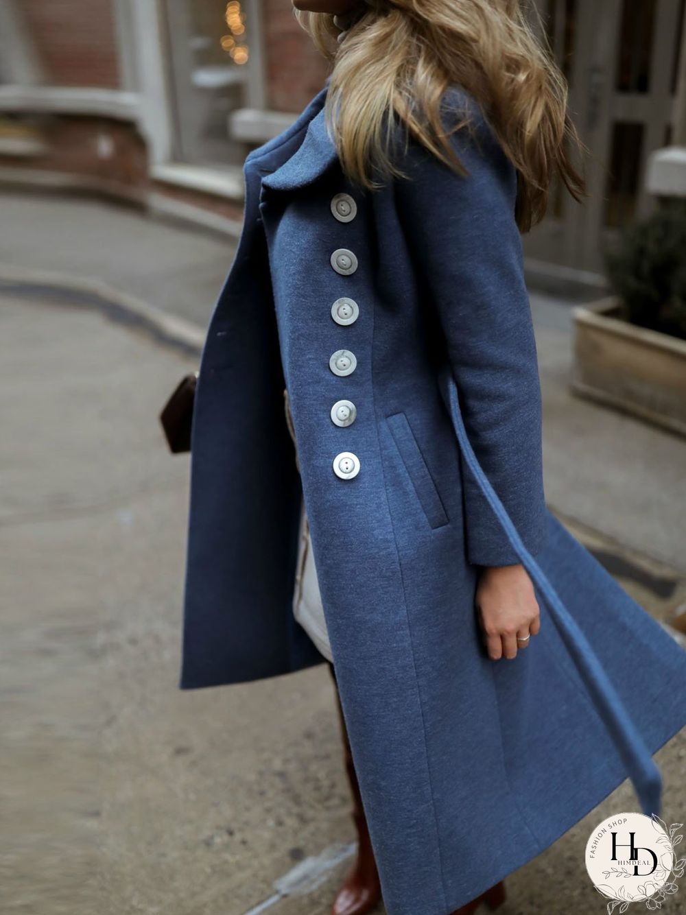 Casual Winter Patchwork Buttoned Micro-Elasticity Plus Size Long sleeve Shawl Collar
