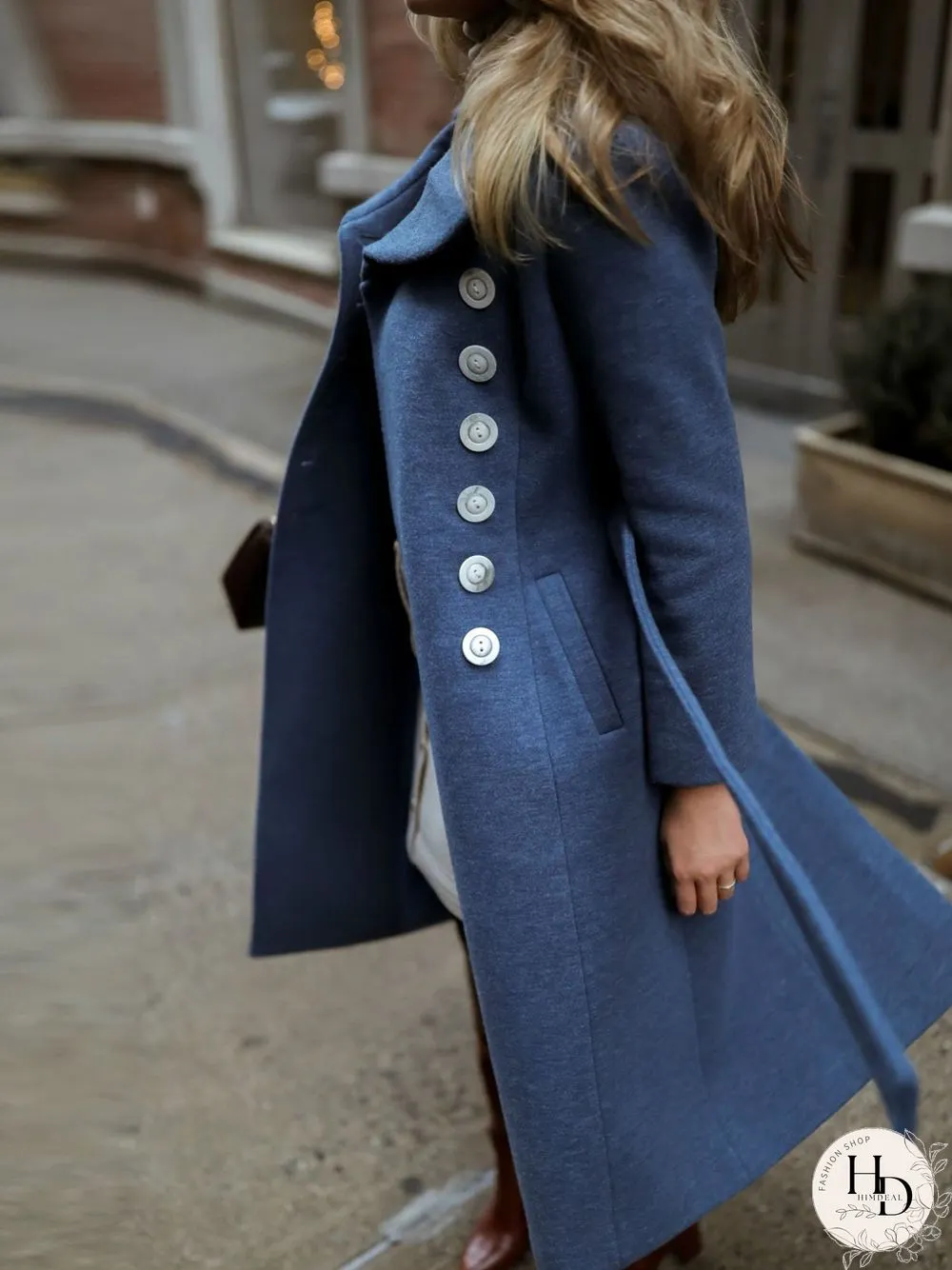 Casual Winter Patchwork Buttoned Micro-Elasticity Plus Size Long sleeve Shawl Collar