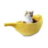 Banana Cat Bed House Cozy Cute Banana Puppy Cushion Kennel Warm Portable Pet Basket Supplies Mat Beds for Cats & Kittens