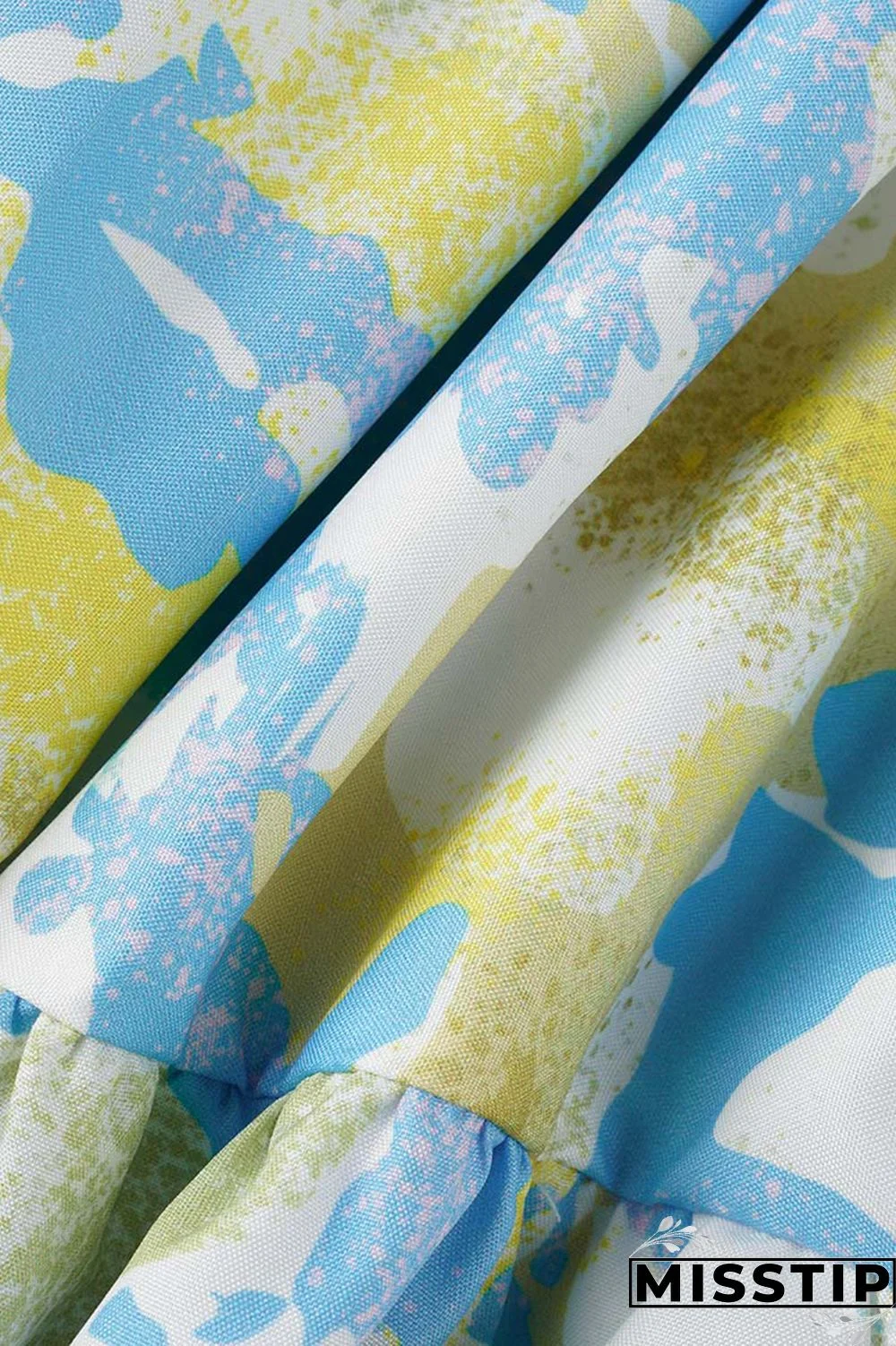 Blue Fashion Casual Plus Size Print Patchwork O Neck Short Sleeve Dress