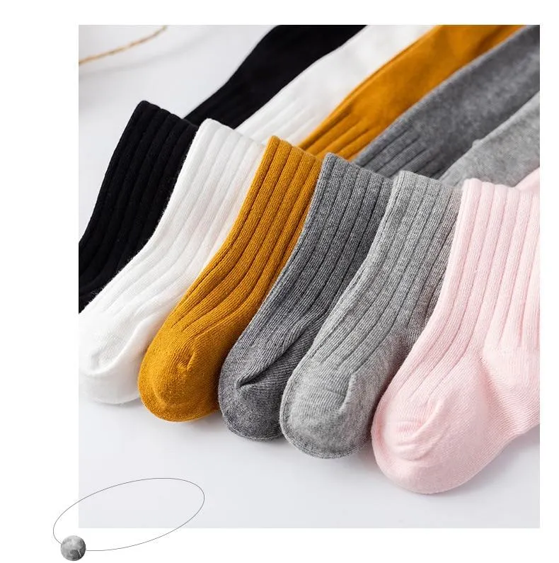 1 to 6 Years Girl Pantyhose Autumn Winter Children's Baby Tights Cotton Knitted White Black Pants For Kids leggings girl