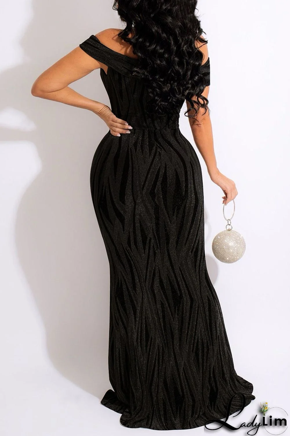 Gold Sexy Patchwork Off the Shoulder Off The Shoulder Dresses