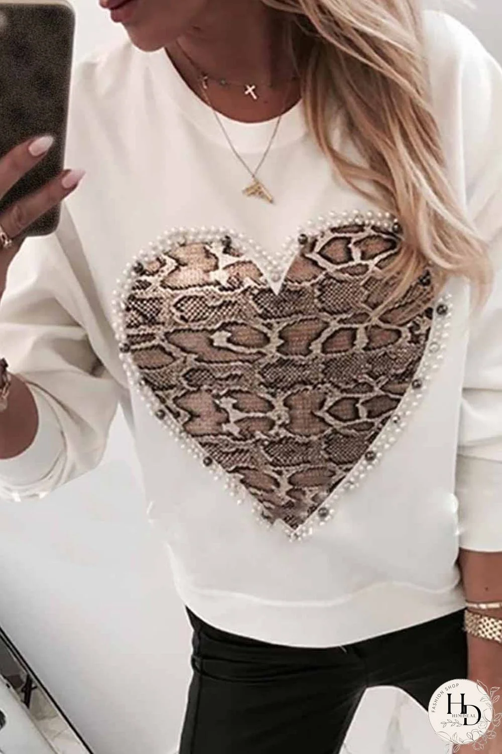 Casual Snake Print Sweatshirt