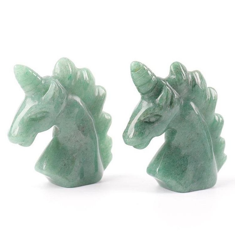 2" Green Aventurine Crystal Carving Unicorn Animal Bulk