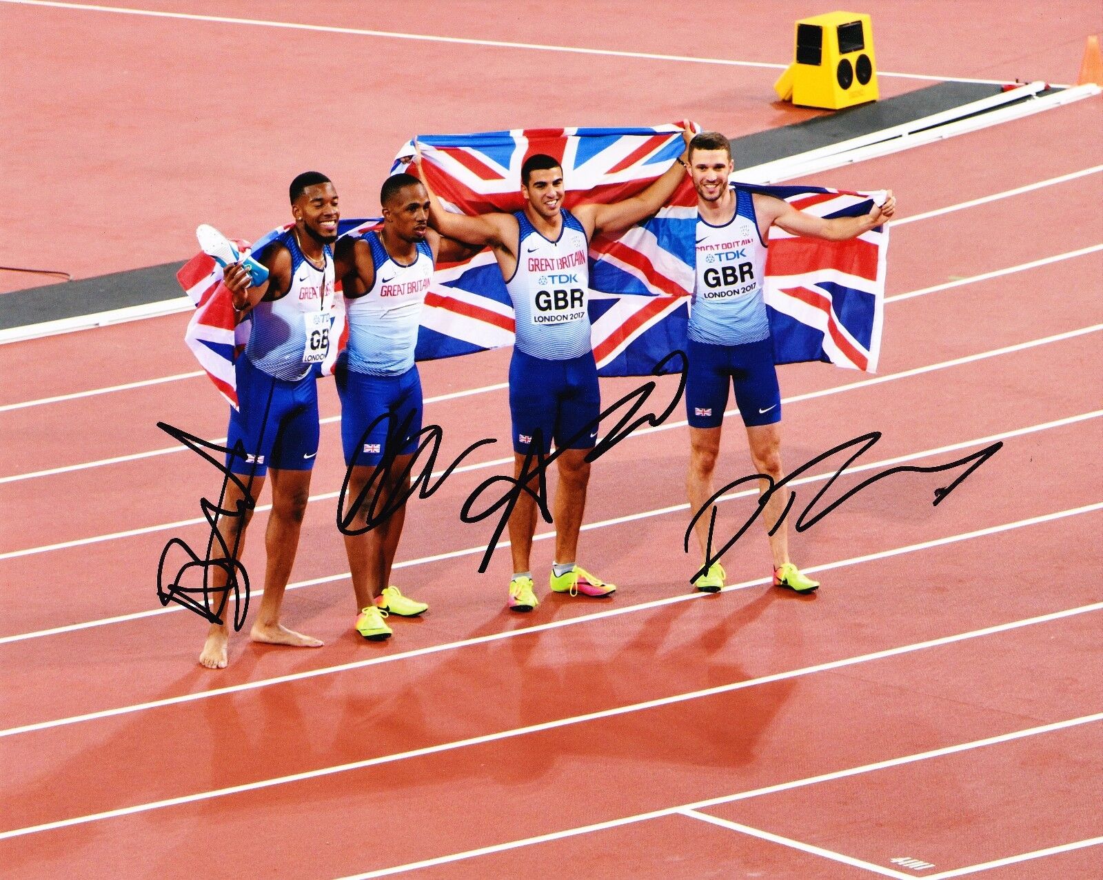 Ujah Gemili Talbot & Mitchell-Blake Signed 10X8 Photo Poster painting DISPLAY AFTAL COA (D)