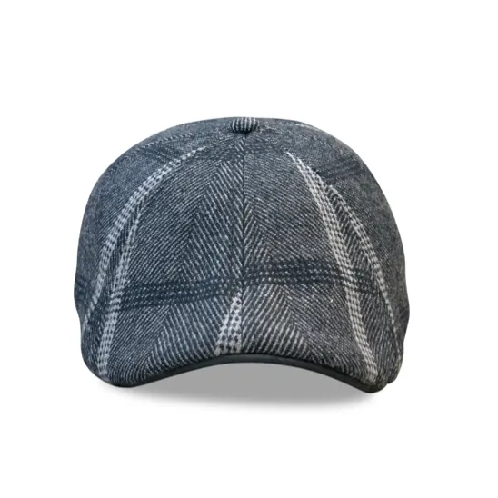 Hatsfashion-The Black Rose Peaky   Cap - Black & Grey Plaid