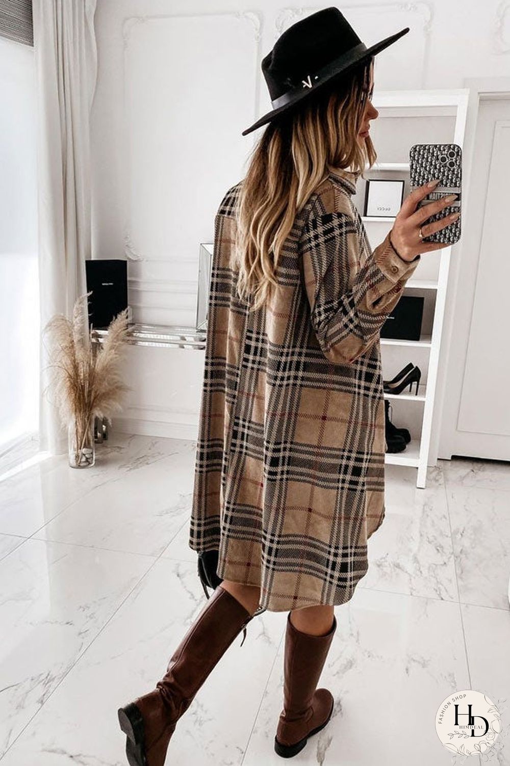 Fashion Loose Lapel Shirt Dress