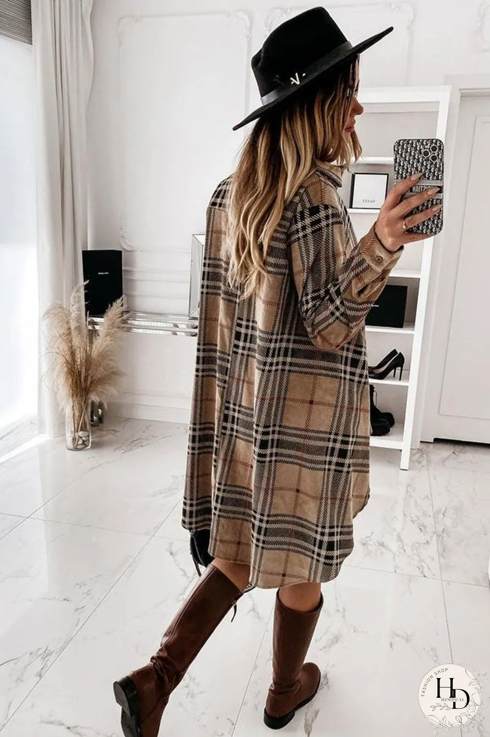 Fashion Loose Lapel Shirt Dress
