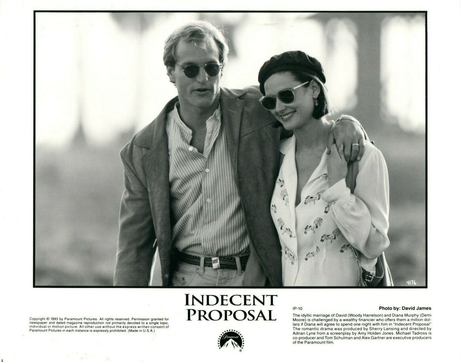 WOODY HARRELSON DEMI MOORE Movie INDECENT PROPOSAL 8x10 Promo Press Photo Poster painting 1993