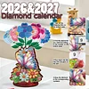 2026 Calendar DIY Diamond Art Kit Butterfly Wooden Diamond Painting Calendar