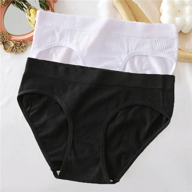 1/2PCS Seamless Panties Women Underwear Sexy Briefs Female Underpants Ladies Panties Intimate Lingerie Solid Color Girls Pantys