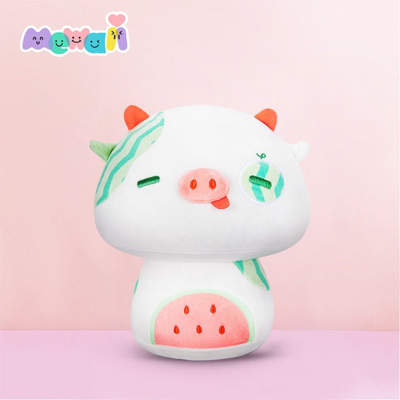 Mewaii® Watermelon Cow Kawaii Plush Pillow Squish Toy Mushroom Family For Gift