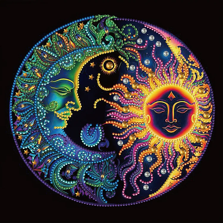 Sun Moon Mandala - Partial Drill - Special Diamond Painting(30*30cm)