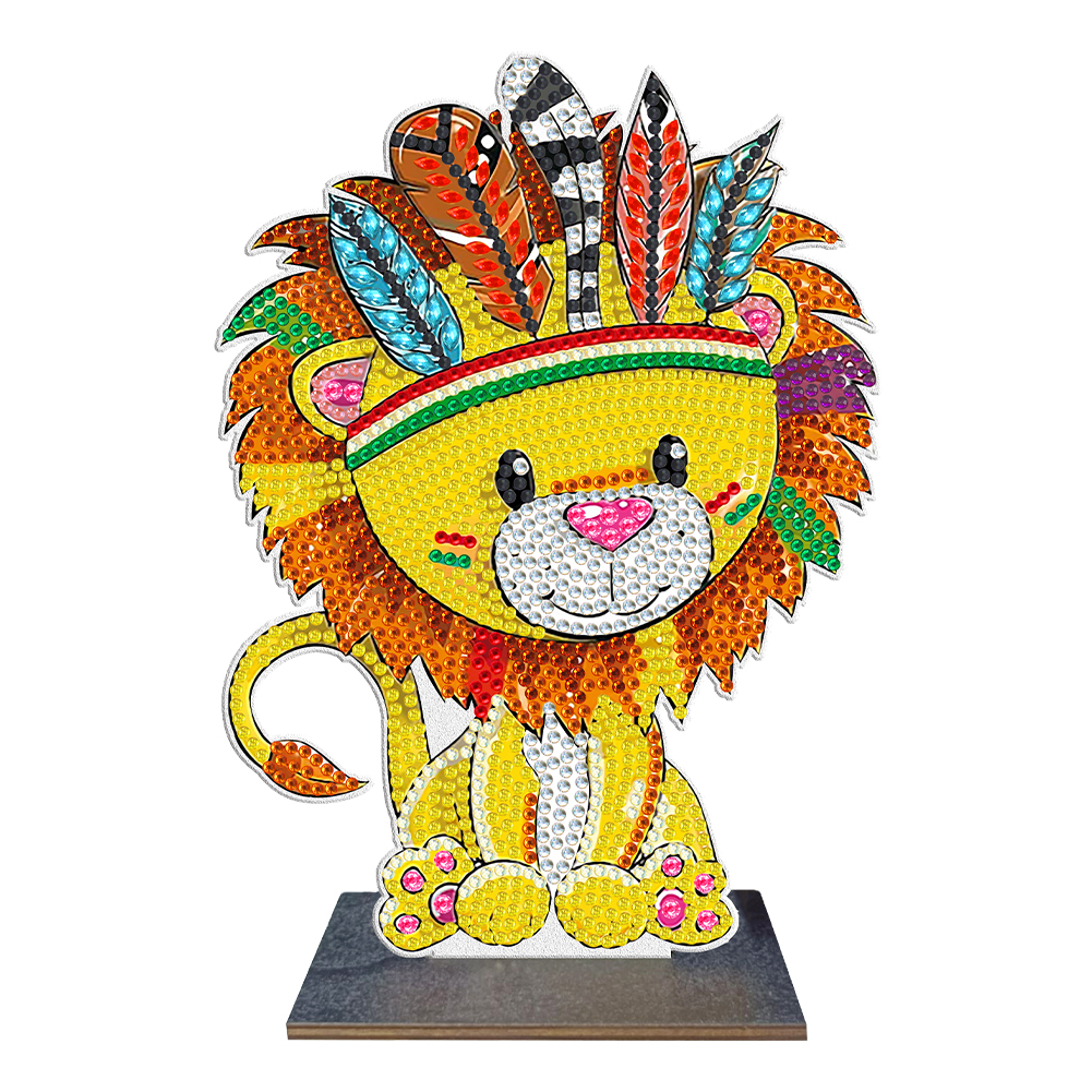 DIY Handmade Lion Diamonds Painting Ornament Art Crafts for Kids Gift (GH017)