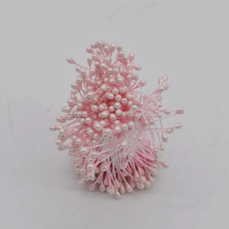 1 Bundle= (500PCS )Artificial Flower Double Heads Stamen Pearlized Craft Cards Cakes Decor Floral for home wedding party decor