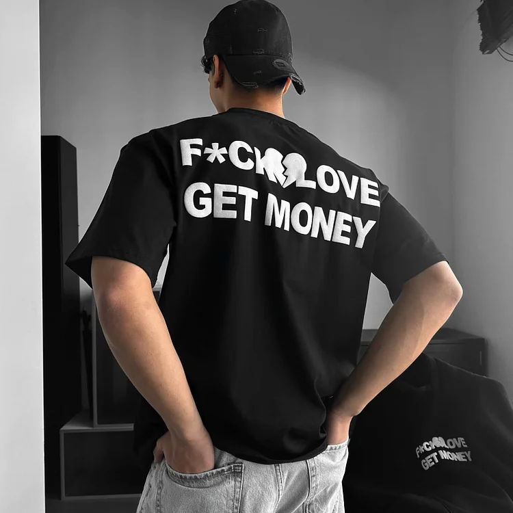 Unisex Casual Oversize GET MONEY Graphic T-Shirt