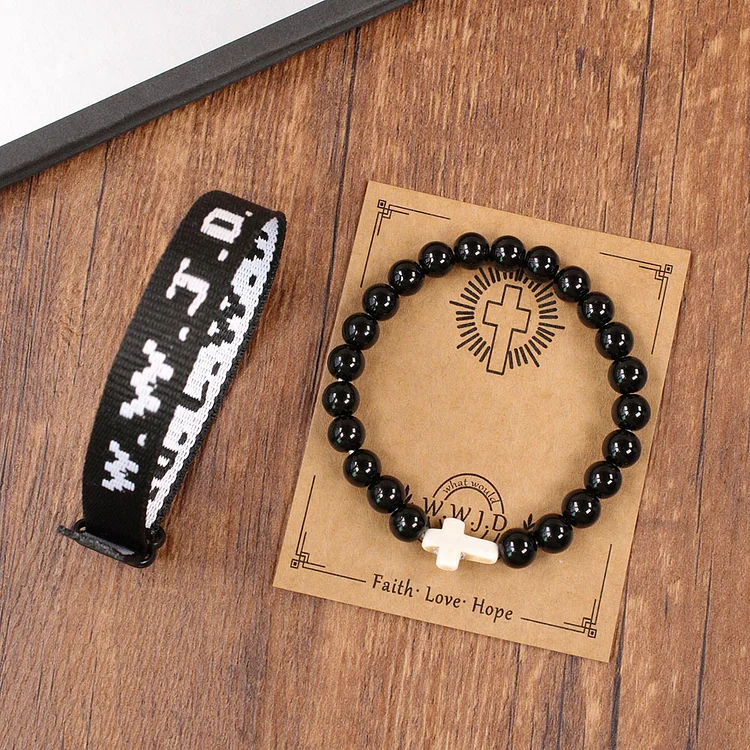 Alphabet Natural Stone Braided Bracelet