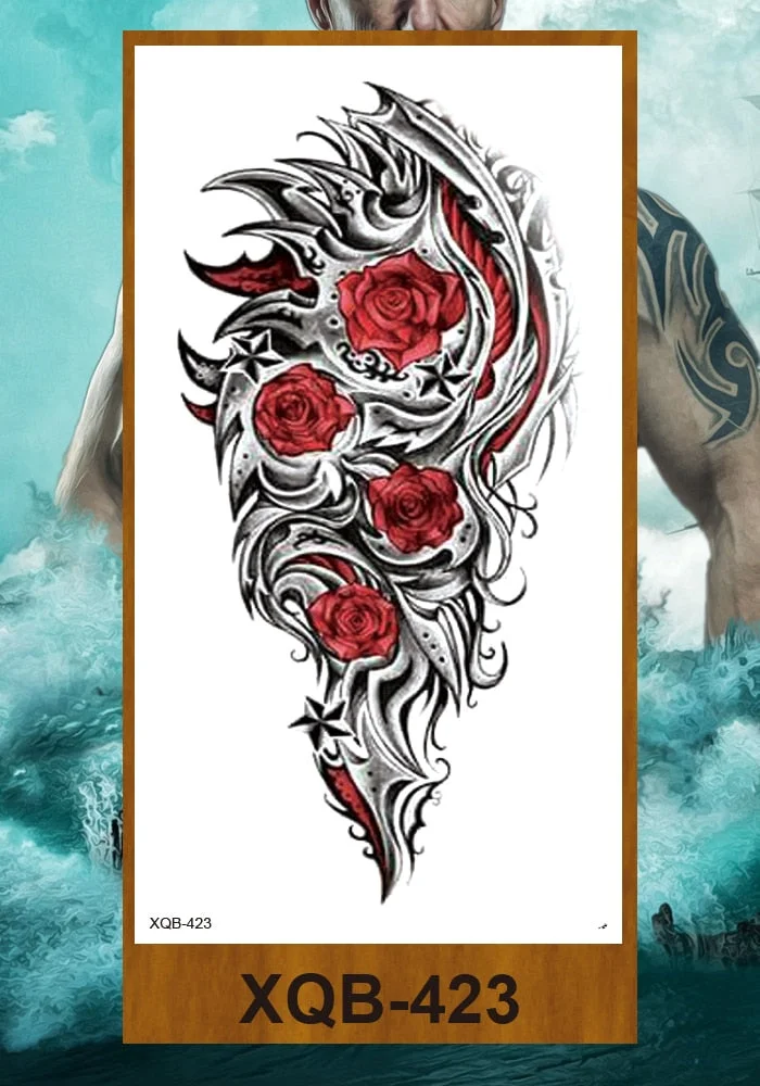 Temporary Tattoos Stickers Woman Arm Neck Chest Fake Tattos Girl Flower Cute Fox Mask Pussy Cat Body Makeup Waterproof Serpenti