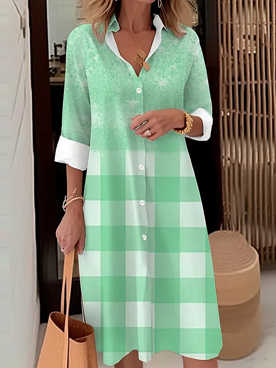 women gingham dress Polo Dress main image 1