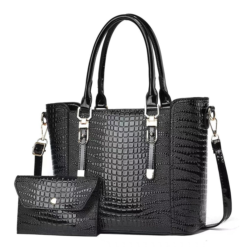 Women's Pu Leather Solid Color Vintage Style Classic Style Square Zipper Bag Sets2