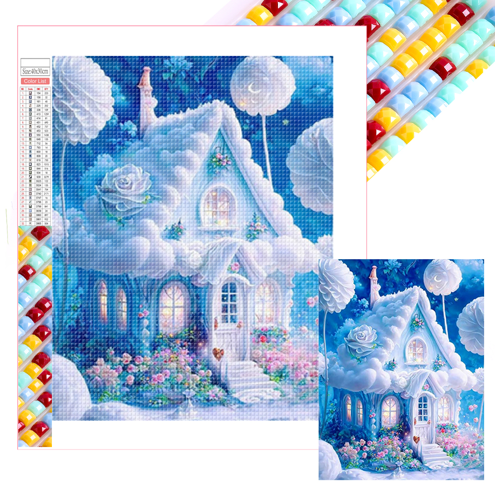 White Hut 30*40cm(picture) full square drill diamond painting