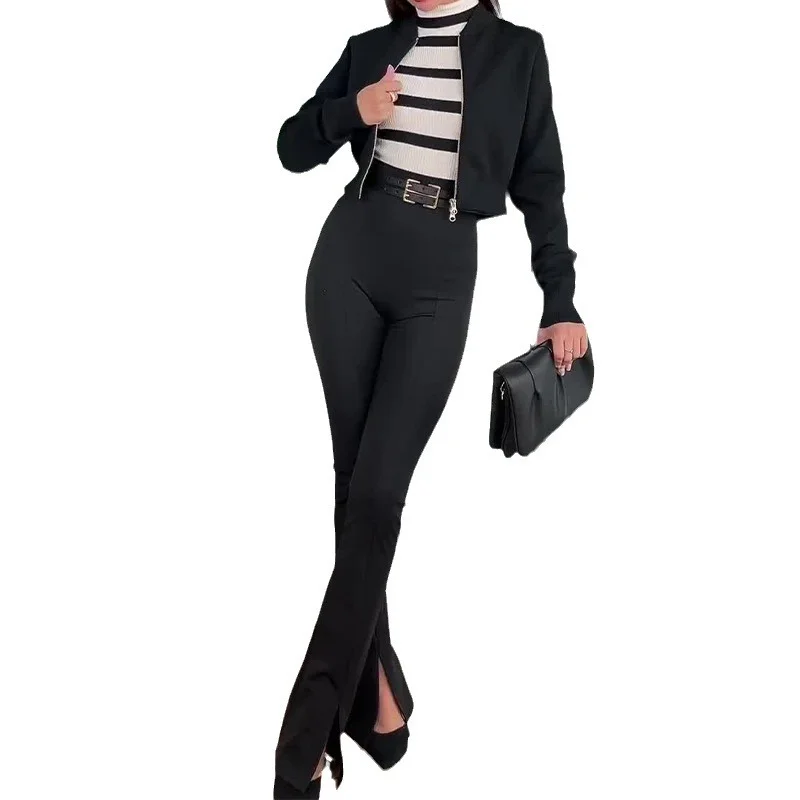 Toloer Toloer Autumn Winter New Vintage Solid Color Standing Collar Shoulder Short Jacket Jacket Women-Outfit Ideas