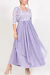 Plus Size Mother of The Bride Jacket Maxi Dress