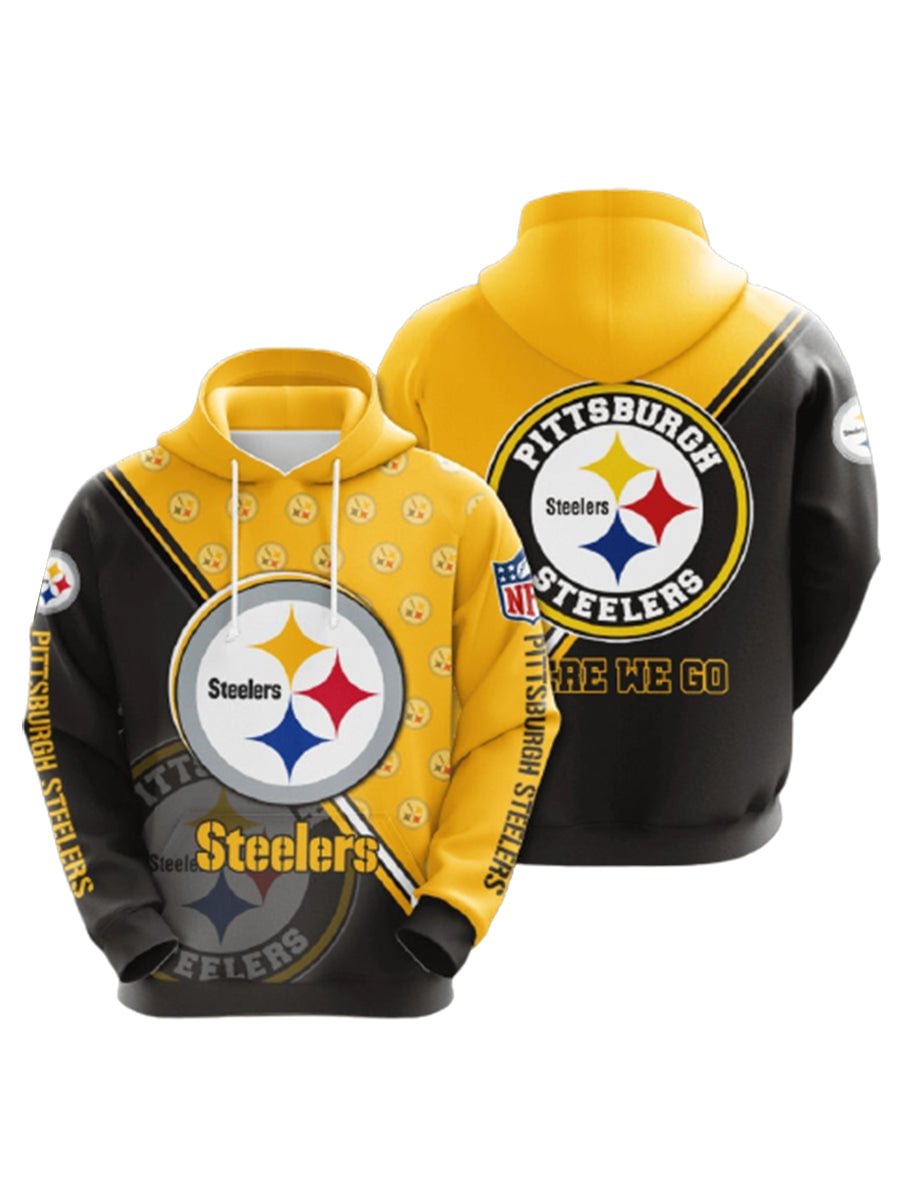 Men Pittsburgh Steelers Hoodie NFL 3D Floral Sports Hoodie