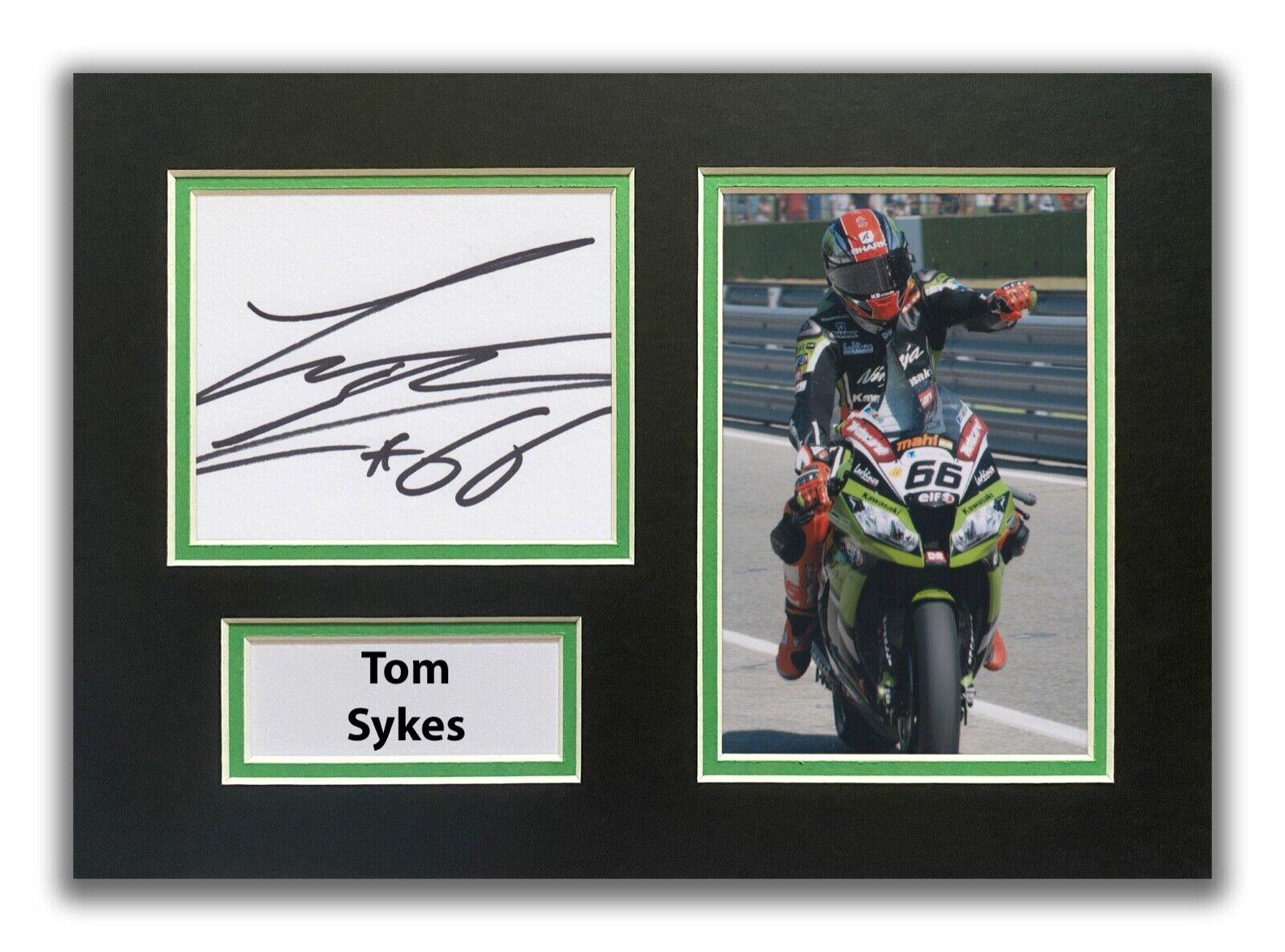 TOM SYKES HAND SIGNED A4 MOUNTED Photo Poster painting DISPLAY - KAWASAKI - WSBK 1.