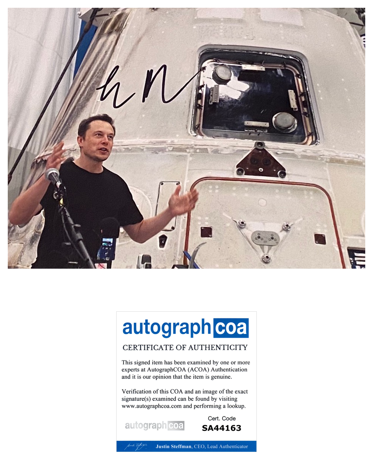 Elon Musk Signed Autographed 8x10 Photo Poster painting Tesla SpaceX Exact Proof ACOA COA