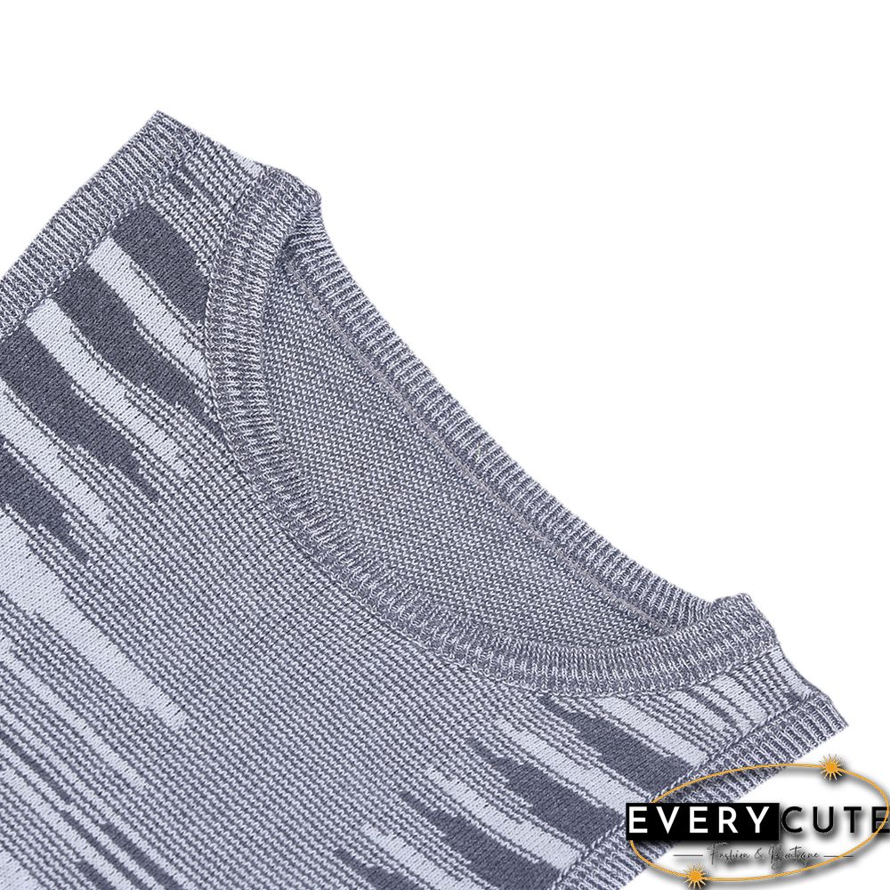 Gray Slim Fit Colorful Tank Sweater