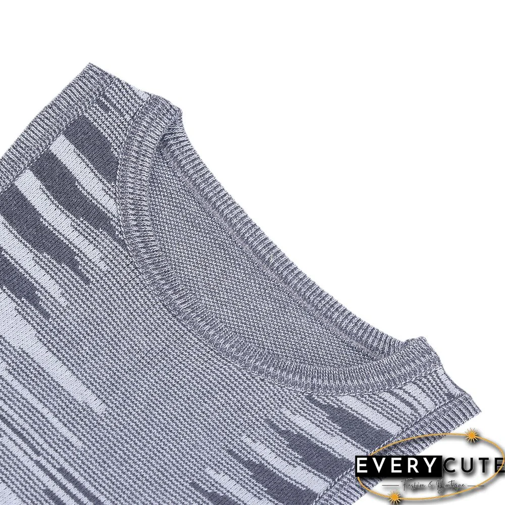 Gray Slim Fit Colorful Tank Sweater