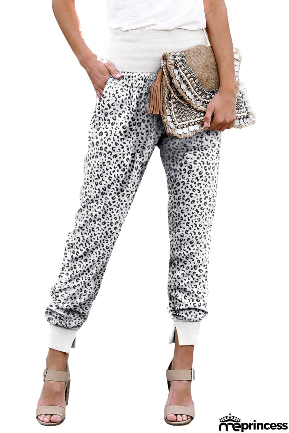 Multicolor Tie-dye Pocket Casual Pants With Slit