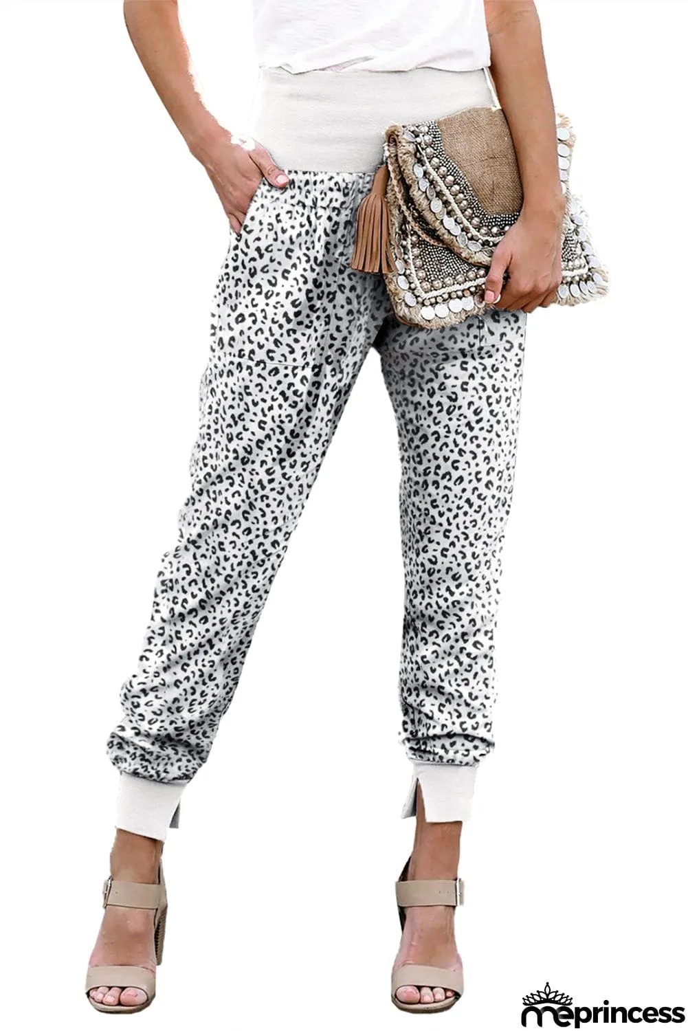 Multicolor Tie-dye Pocket Casual Pants With Slit