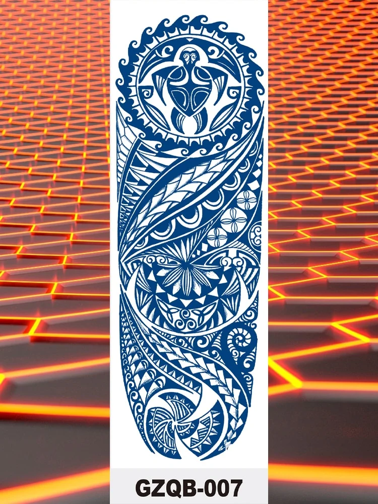 Temporary Flower Full Arm Tattoos Stickers Indian Wolf Dragon Navigator Totem Juice Ink Men Women Girl Leg Fake Tatoo Hot Sale