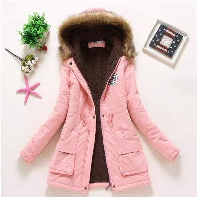 Ailegogo 2021 New Parkas Women Winter Coat Thickening Cotton Winter Jacket Womens Outwear Parkas For Female