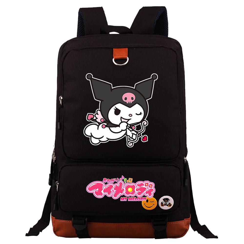 Mayoulove Kuromi Backpack Cute Design Lightweight Fun For School And Outdoor Activities-Mayoulove