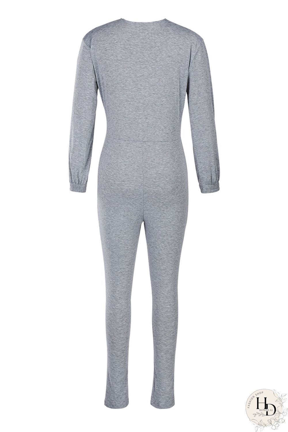 Black Fashion Casual Solid zipper Long Sleeve O Neck Jumpsuits