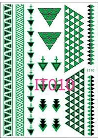 Sdrawing new 1 pc Glow in the Dark Luminous Flash Tattoo Sticker skeleton gold metal Waterproof Tattoo fluorescent noctilucent night