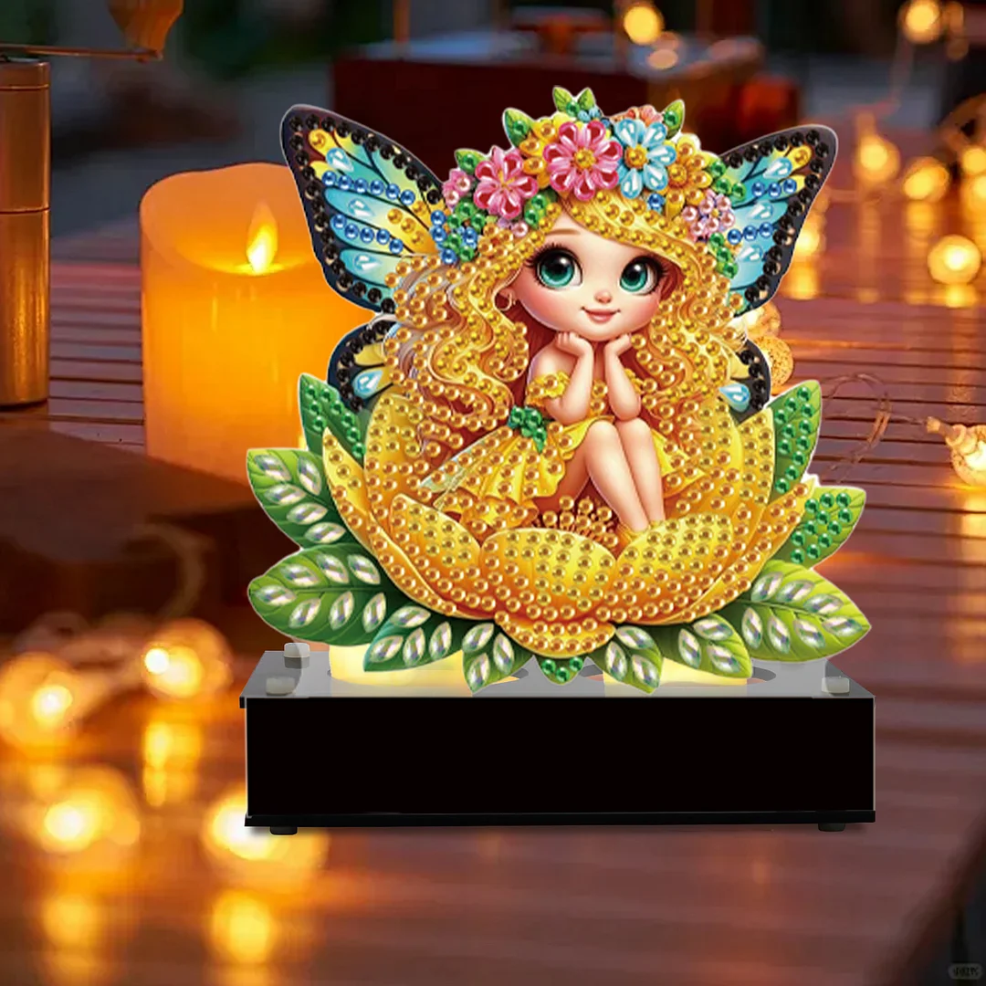5D DIY Flower Fairy Diamond Art Mini Candle Holder for Aromatherapy Art Crafts
