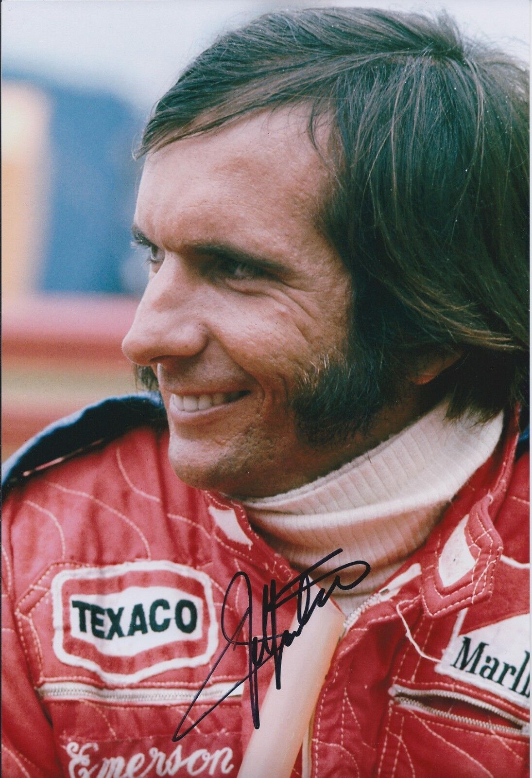 SIGNED Emerson FITTIPALDI Autograph Marlboro Texaco RARE F1 12x8 Photo Poster painting AFTAL COA