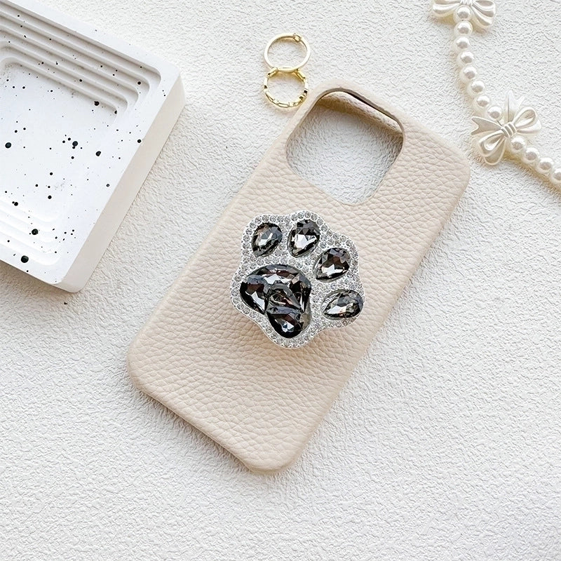 Cute Paw Print Plastic Rhinestone Universal Phone Cases