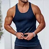 Men's Solid Color Fitness Sports Slim Knitted Vest by Inlyline