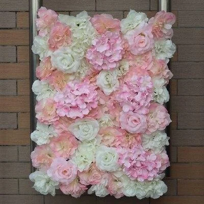 40x60cm Silk Rose Flower Champagne Artificial Flower DIY Wedding Decoration Flower Wall Panels Romantic Wedding Backdrop Decor 1118