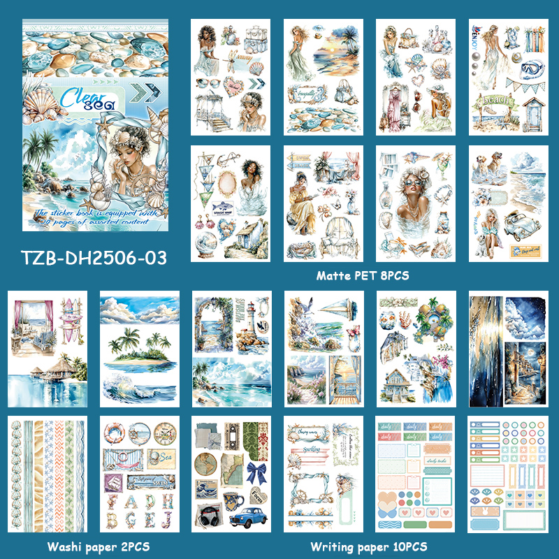 Sticker Book - Summer, Night, Seaside, Coffee, Magic