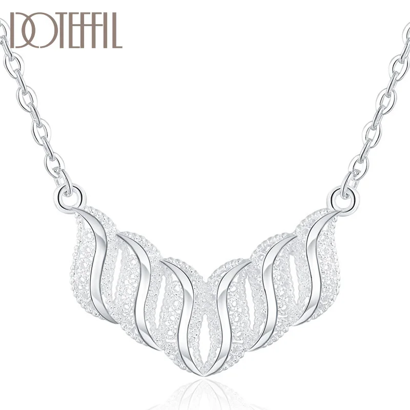 DOTEFFIL 925 Sterling Silver AAA Zircon 18 Inch Necklace For Women Man Jewelry
